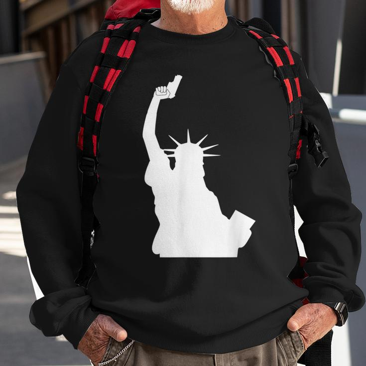 Let Freedom Ring Statue Of Liberty Picture Holding Gun Sweatshirt Gifts for Old Men