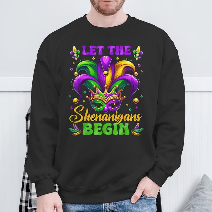 Let The Shenanigans Begin Mardi Gras Sweatshirt Gifts for Old Men