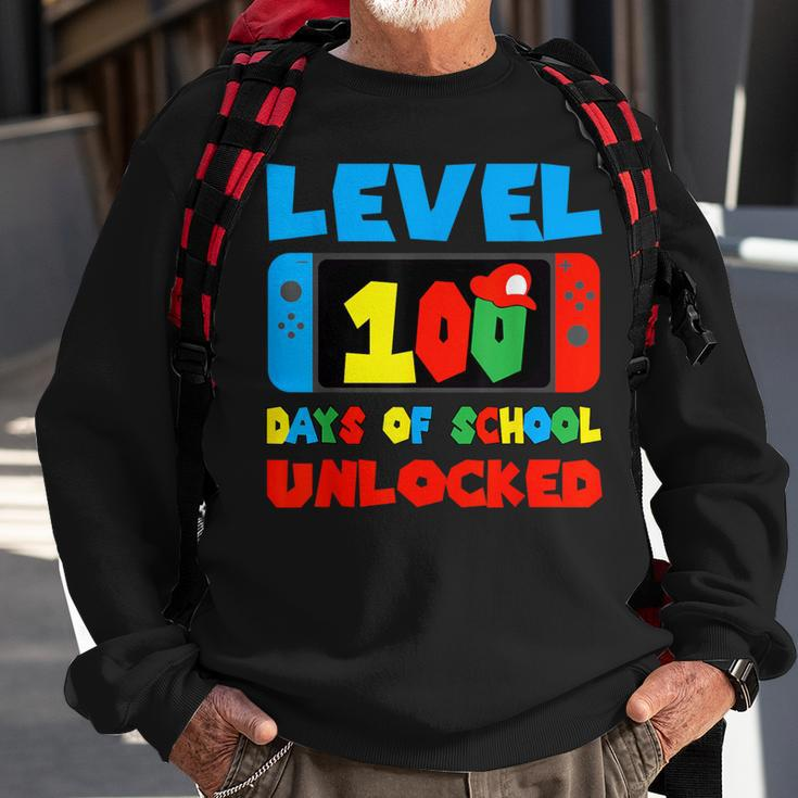 Level 100 Days Of School Unlocked Video Games Boys Gamer Sweatshirt Gifts for Old Men