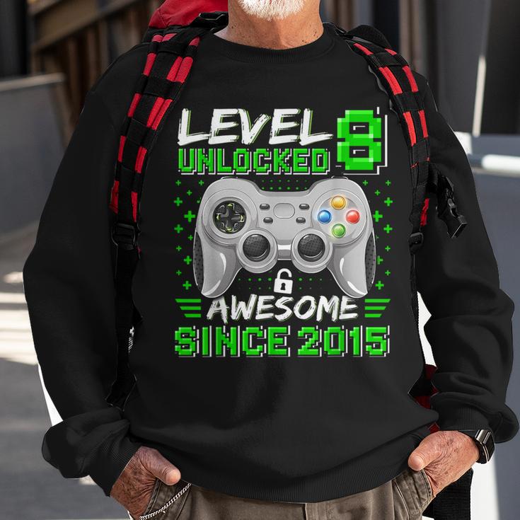 Level 8 Unlocked Awesome 2015 Video Game 8Th Birthday Gamer Sweatshirt Gifts for Old Men