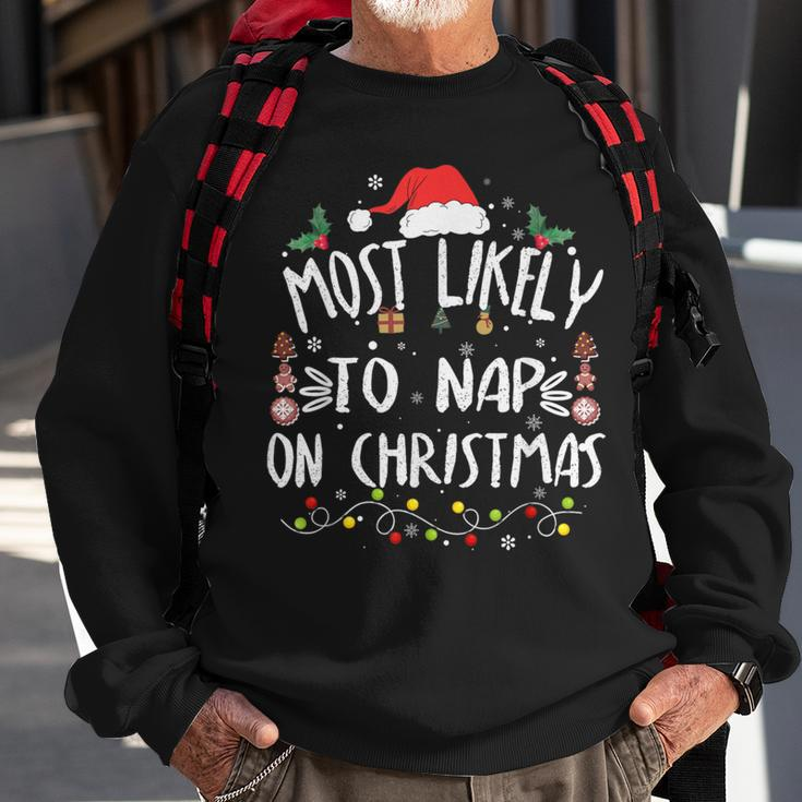 Most Likely To Nap On Christmas Award-Winning Relaxation Sweatshirt Gifts for Old Men