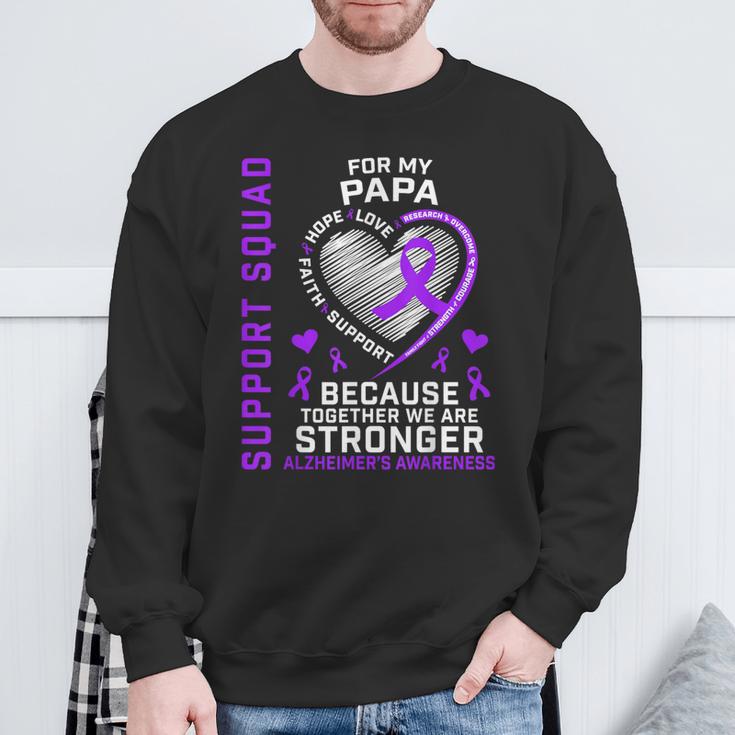 Lila Band Papa Alzheimers Bewusstsein Passende Outfits Sweatshirt Geschenke für alte Männer