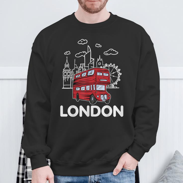 London Vibes Famous London Landmarks Souvenir London Love Sweatshirt Geschenke für alte Männer