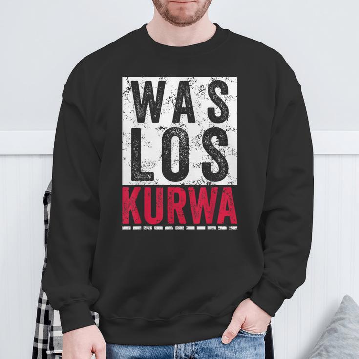 Was Los Kurwa Polska Kurwa Für Stolze Poland Sweatshirt Geschenke für alte Männer