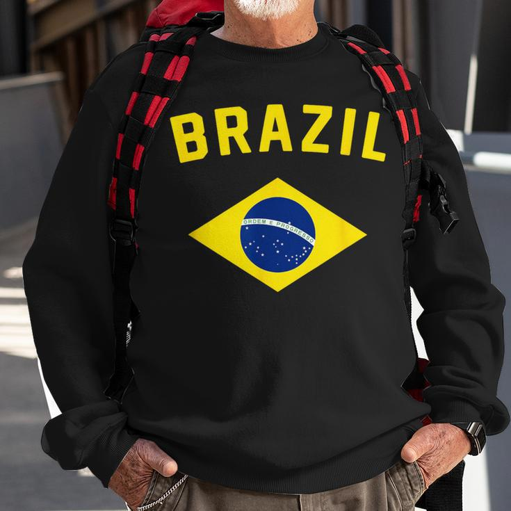 I Love Brazil Minimalist Brazilian Flag Sweatshirt Gifts for Old Men