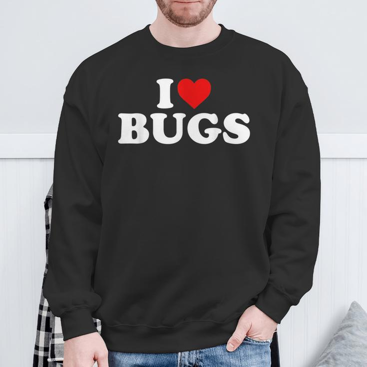 I Love Bugs Heart Sweatshirt Gifts for Old Men