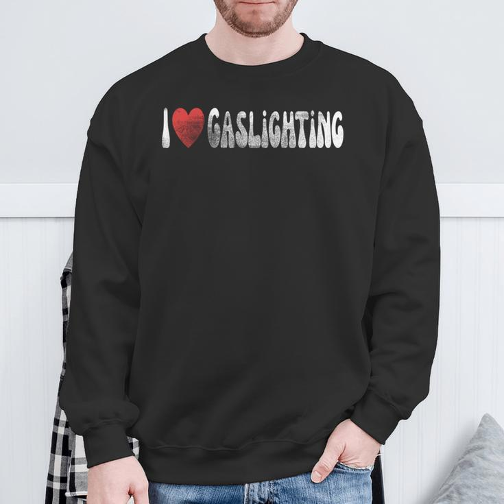 I Love Gaslighting I Heart Gaslighting Cool Gaslight Vintage Sweatshirt Gifts for Old Men