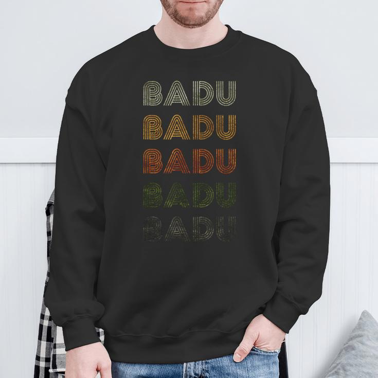 Love Heart Badu Grunge Vintage Style Black Badu Sweatshirt Gifts for Old Men