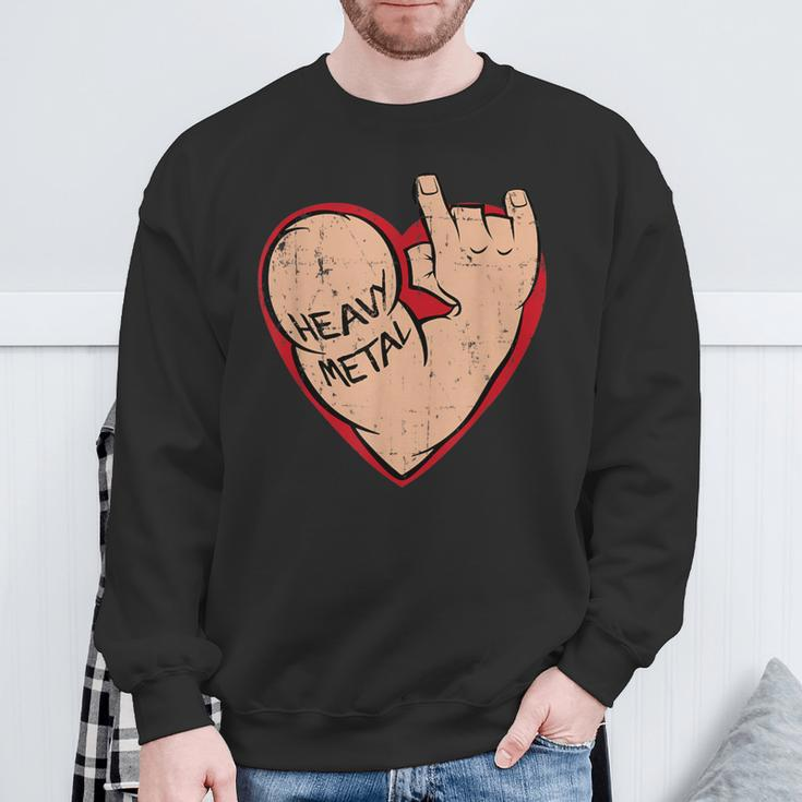 I Love Heavy Metal Heart For 80S 90S Music Lover Sweatshirt Gifts for Old Men