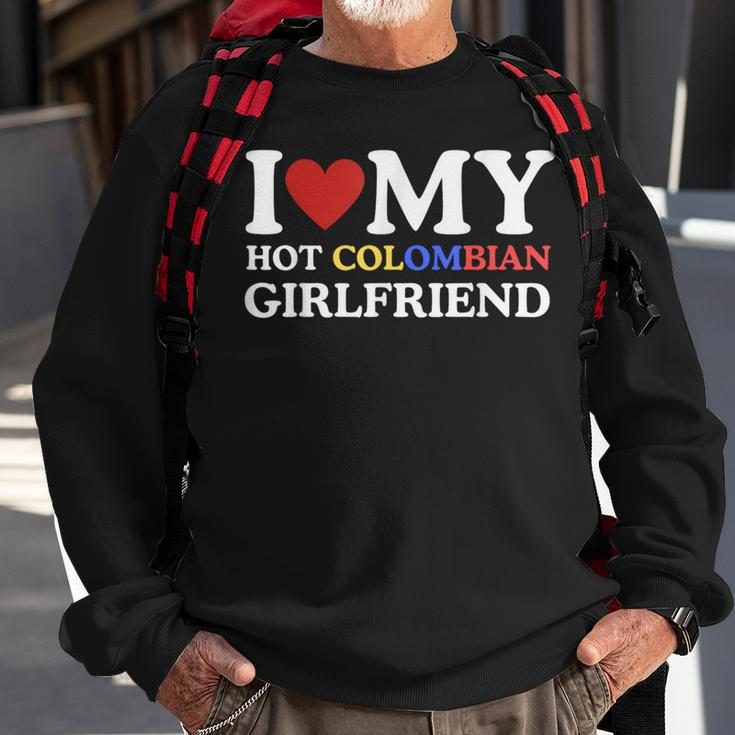 I Love My Hot Colombian Girlfriend Graphic Sweatshirt Gifts for Old Men