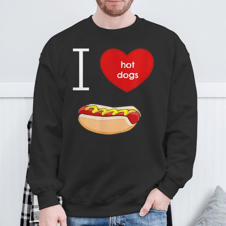 I Love Hot Dogs I Heart Hot Dog Sausage Lover'sSweatshirt Gifts for Old Men