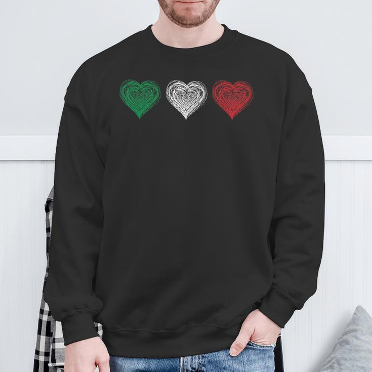 Love Italia Flag Hearts Italy Italian Italiano Sweatshirt Gifts for Old Men