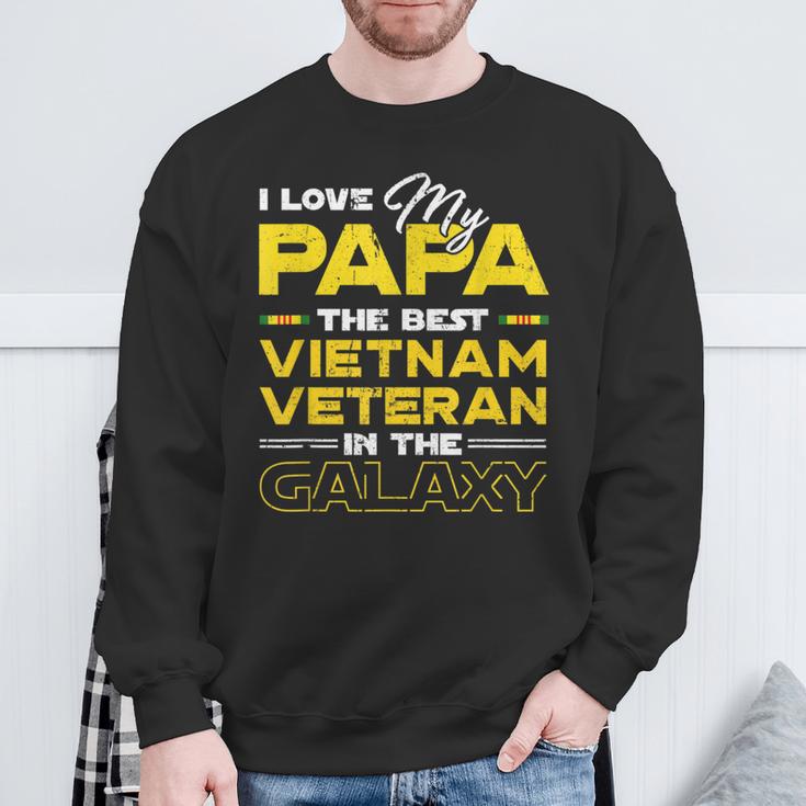 I Love My Papa The Best Vietnam Veteran In The Galaxy Sweatshirt Gifts for Old Men