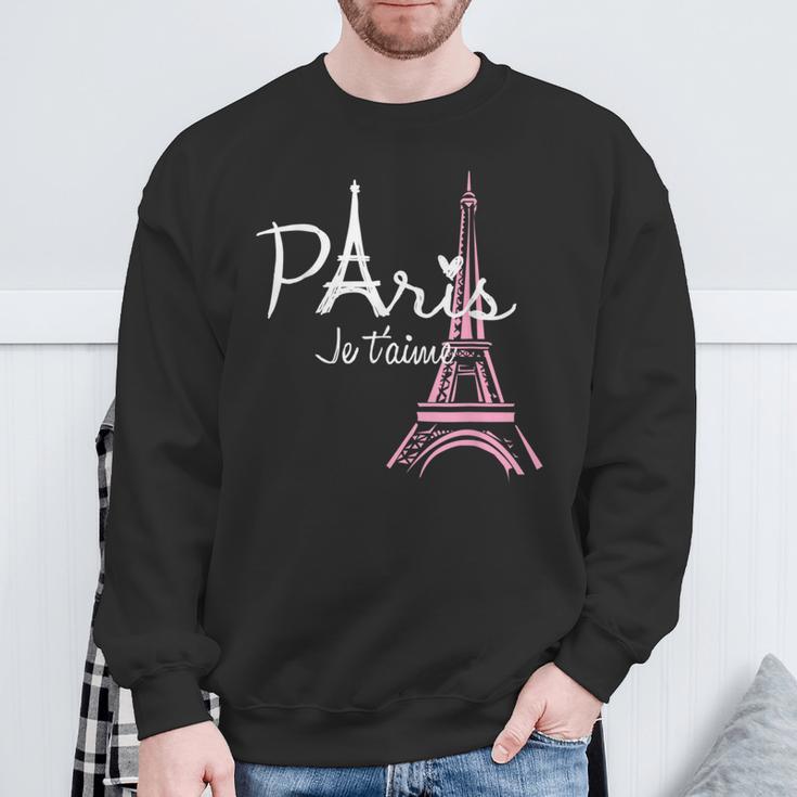 I Love Paris Eiffel Tower France French Souvenir Sweatshirt Gifts for Old Men