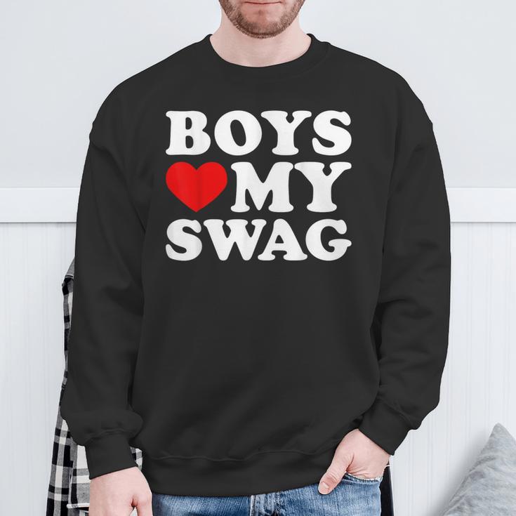 Love My Swag Boys Heart Hip HopSweatshirt Geschenke für alte Männer