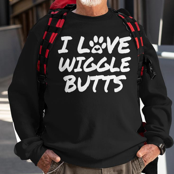 I Love Wiggle Butts Dog Lovers Sweatshirt Gifts for Old Men