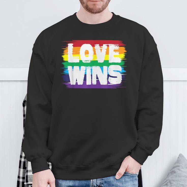 Love Wins Cute Witty Lgbt Community Sweatshirt Gifts for Old Men