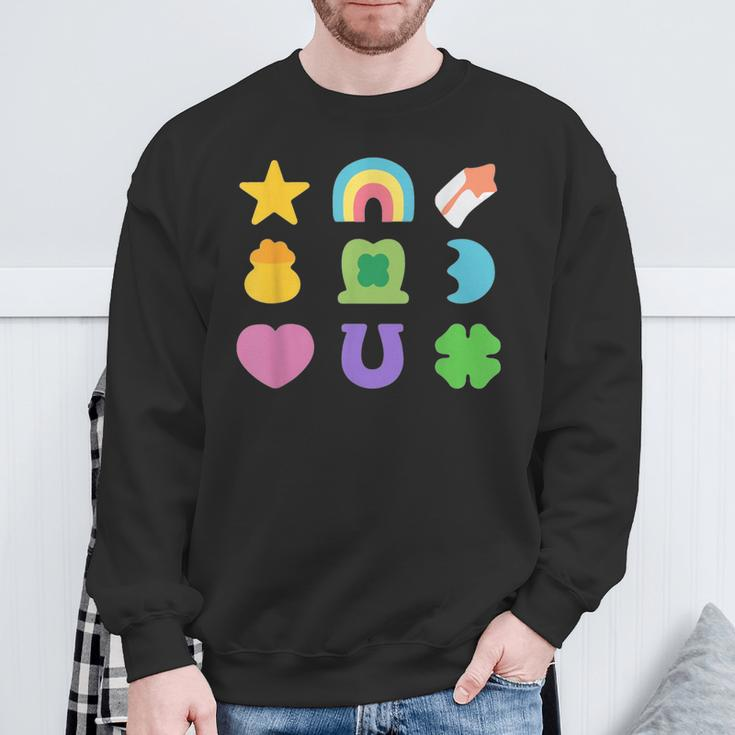Lucky Cereal Marshmallow Shapes Magically Charms Delicious Sweatshirt Gifts for Old Men