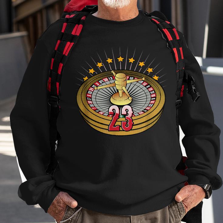 Lucky Number 23 S Roulette Wheel Gambling Vegas Style Sweatshirt Gifts for Old Men