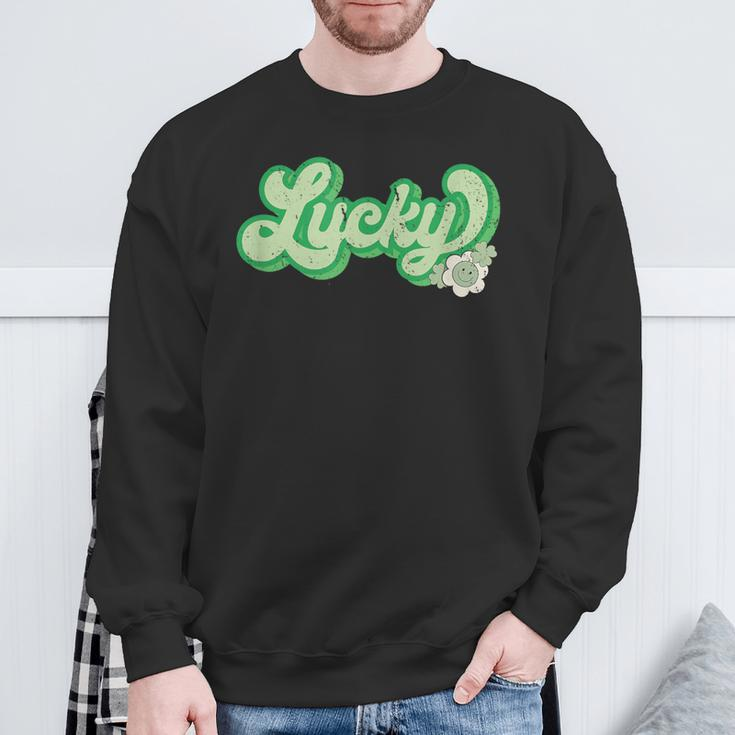Lucky St Patrick's Day Retro Sweatshirt Gifts for Old Men