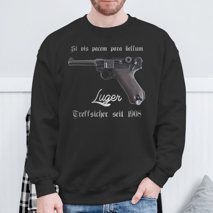 Luger Treffsicher Seit 1908 Pistol Parabellum 9 Mm Sweatshirt Geschenke für alte Männer