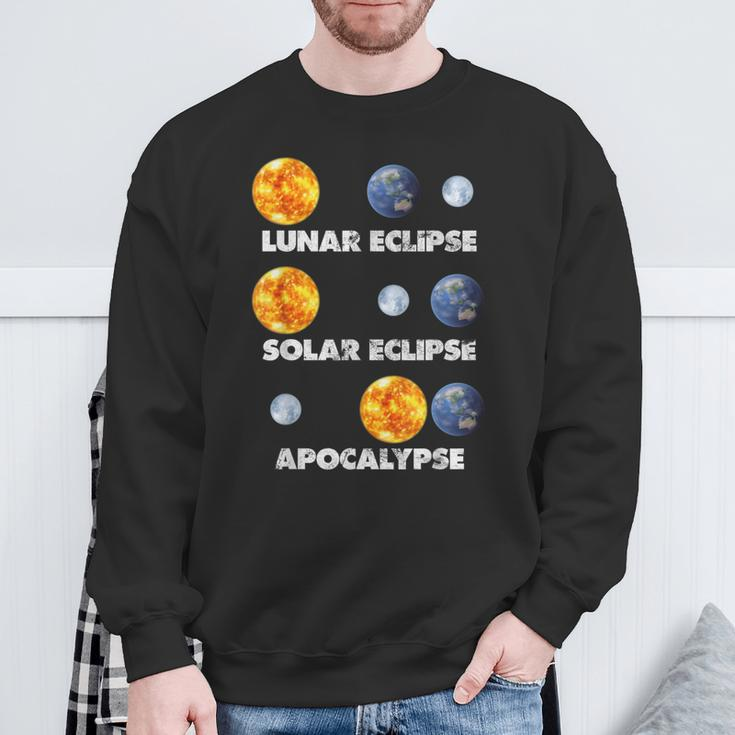 Lunar Eclipse Solar Eclipse Apocalypse Astronomy Sweatshirt Gifts for Old Men