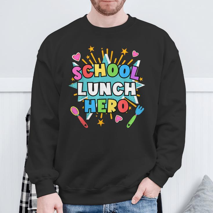 Lunch Hero Squad A Food Service Worker School Lunch Hero Sweatshirt Gifts for Old Men