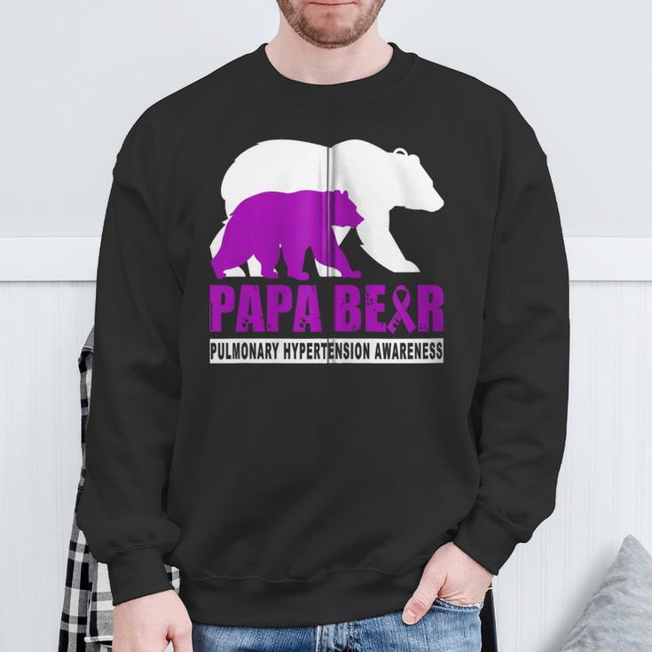 Lungenhochdruck Bewusstsein Papa Bär Unterstützungater Kapuzenjacke Sweatshirt Geschenke für alte Männer