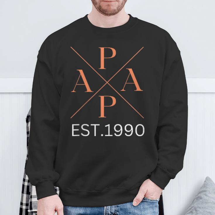 Lustiger Papa Est 1990 Papa Seit 1990 Papa 1990 Sweatshirt Geschenke für alte Männer