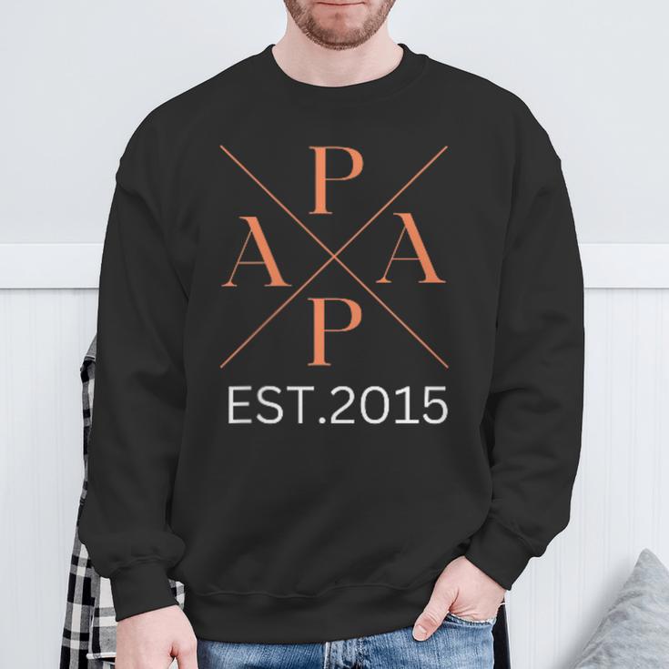 Lustiger Papa Est 2015 Papa Seit 2015 Papa 2015 Sweatshirt Geschenke für alte Männer