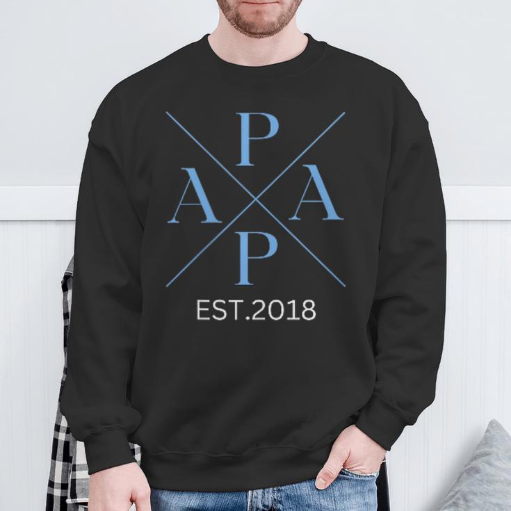 Lustiger Papa Est 2018 Papa Seit 2018 Papa Geburtsjahr 2018 Sweatshirt Geschenke für alte Männer