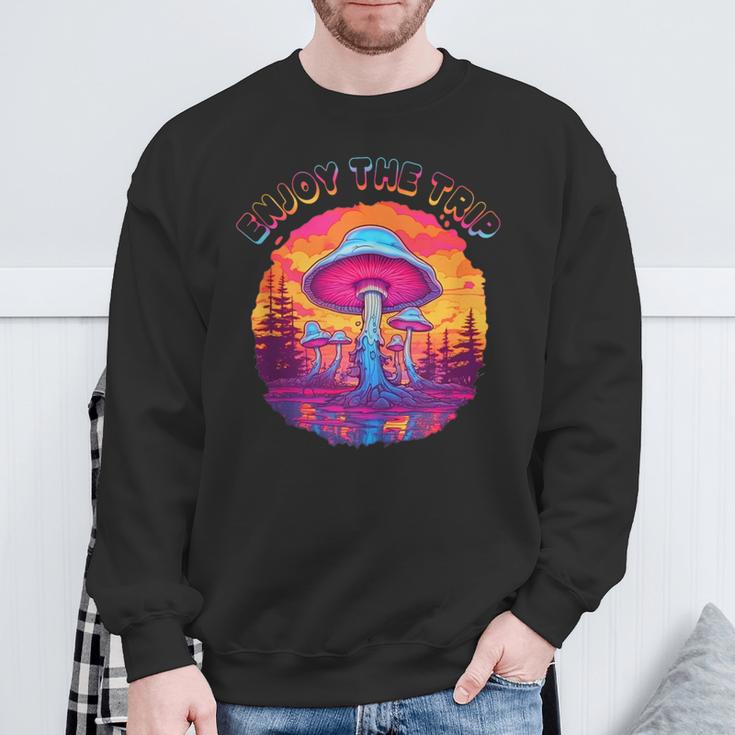 Magic Mushrooms Psychedelic Retro Trip On Shrooms Fungi Men Sweatshirt Gifts for Old Men