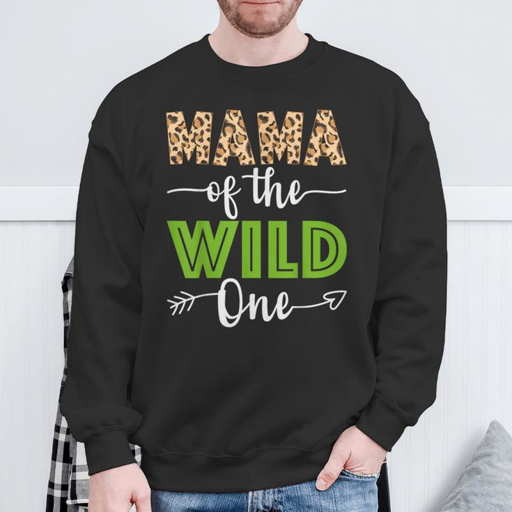 Mama Of The Wild One Zoo Animal 1St Birthday Safari Theme Sweatshirt Gifts for Old Men