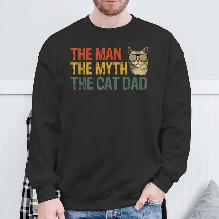 The Man The Myth The Cat Dad Cat Daddy Vintage Sweatshirt Gifts for Old Men