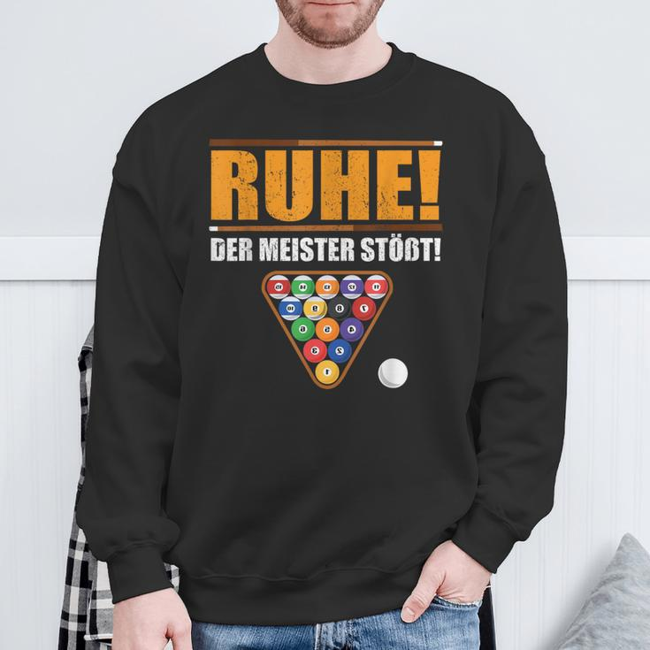 Männer Ruhe Der Meister Stößt Billiard Slogan German Language Sweatshirt Geschenke für alte Männer