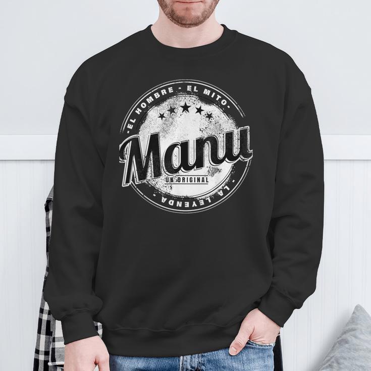 Manu El Hombre El Mito La Leyend Manu Nombre Camisa de entrenamiento Regalos para ancianos