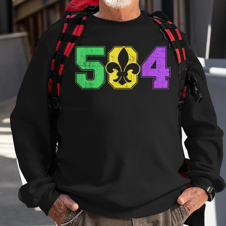 Mardi Gras New Orleans 504 Louisiana Sweatshirt Gifts for Old Men