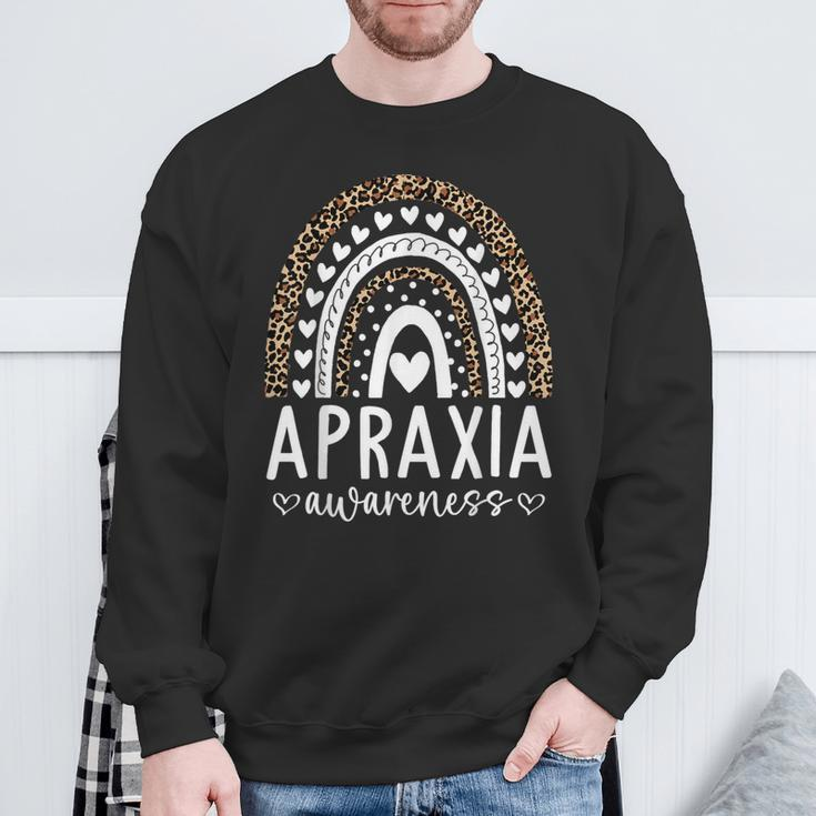 In May We Wear Blue Apraxia Awareness Month Sweatshirt Gifts for Old Men