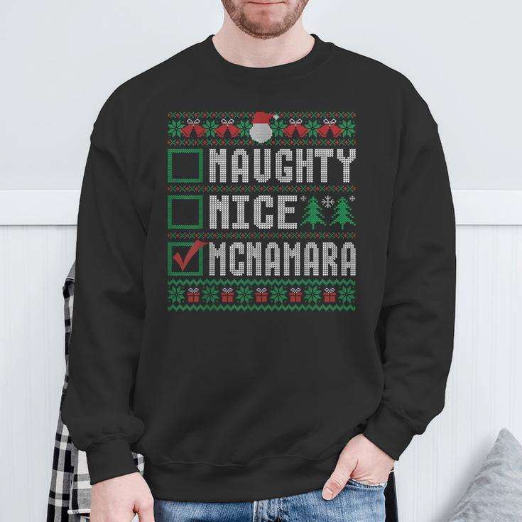 Mcnamara Family Name Naughty Nice Mcnamara Christmas List Sweatshirt Gifts for Old Men