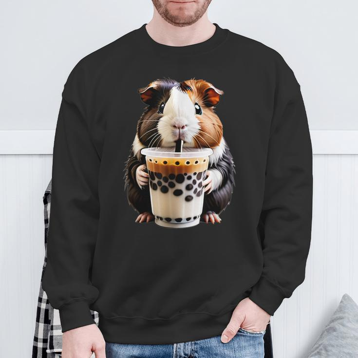 Meerschweinchen Boba Bubble Milk Tea Kawaii Cute Animal Lover Sweatshirt Geschenke für alte Männer
