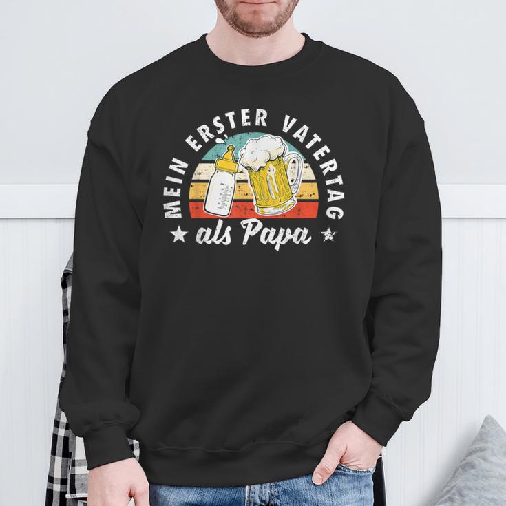 Mein Erster Fathertag Als Papa Sweatshirt Geschenke für alte Männer