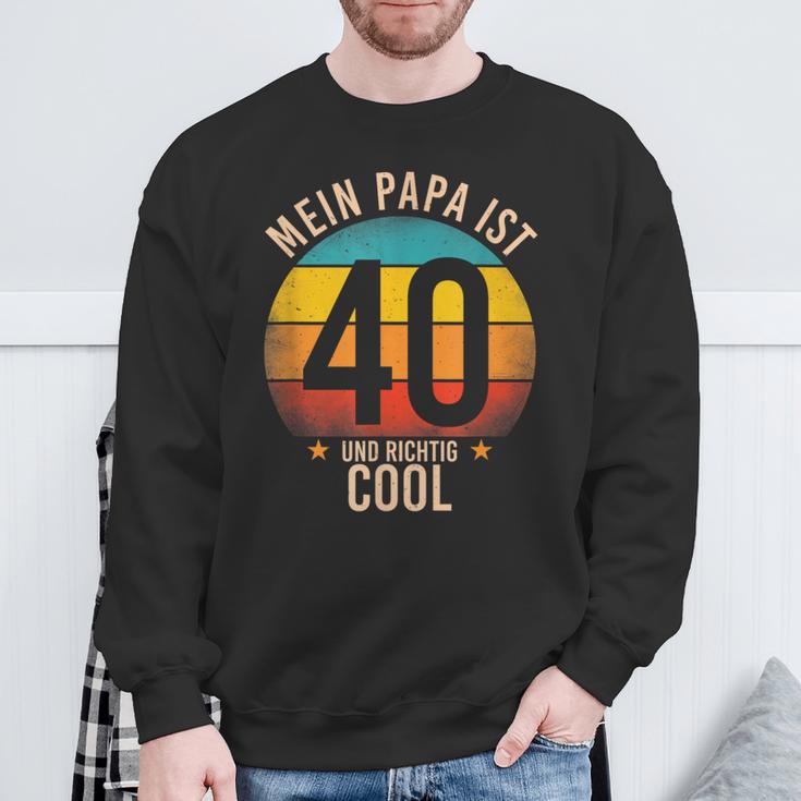 Mein Papa Ist 40 Und Richtig Cool 40Th Birthday Man Sweatshirt Geschenke für alte Männer