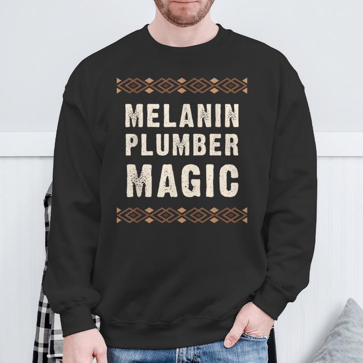 Melanin Black Pride Plumber Magic Junenth Sweatshirt Gifts for Old Men