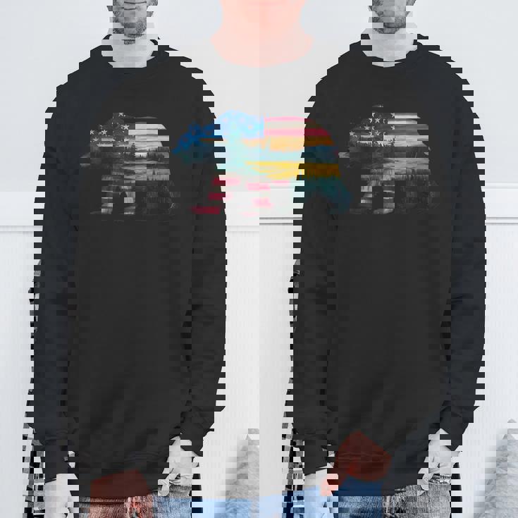 Memorial Day 4Th Of July Flag Usa Bear Fathers Day Sweatshirt Gifts for Old Men