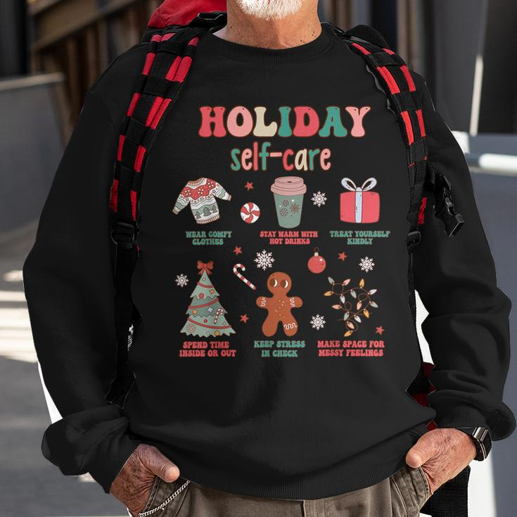 Mental Health Awareness Merry Christmas Holiday Self Care Sweatshirt Gifts for Old Men