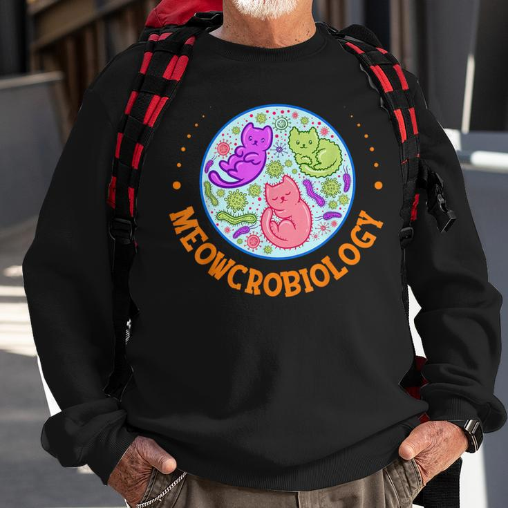 Meowcrobiology Cat Microbiology Science Biology Cat Lover Sweatshirt Gifts for Old Men