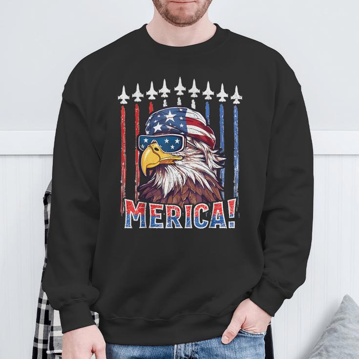 Merica Eagle 4Th Of July Patriotic Freedom Eagle Mullet Sweatshirt Gifts for Old Men