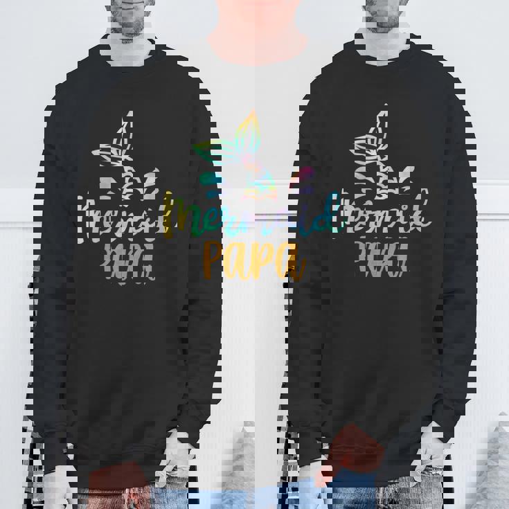 Mermaid Papa Merman Family Matching Birthday Sweatshirt Gifts for Old Men