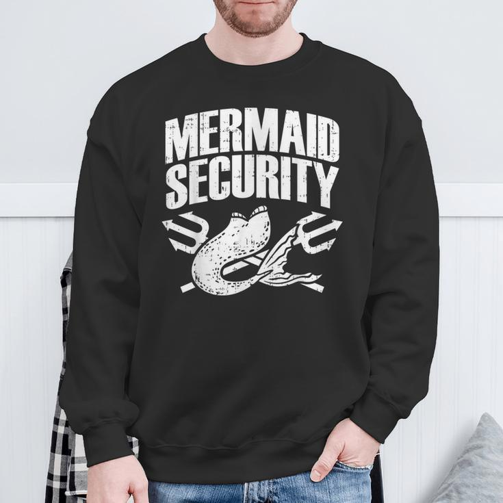 Mermaid Security Matching Family Birthday Pool Party Mer-Dad Sweatshirt Gifts for Old Men