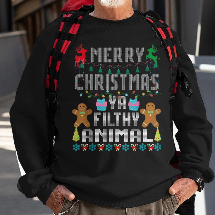 Merry Christmas Animal Filthy Ya Ugly Sweater Pjs Matching Sweatshirt Gifts for Old Men